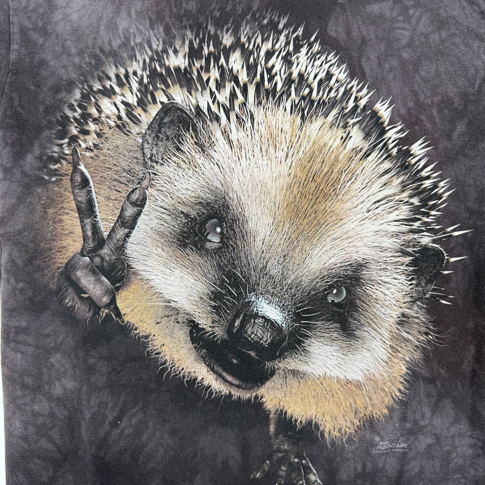 The Mountain Men's M‎ Hedgehog Peace Sign Graphic Tie-Dye T-Shirt Casual Rare